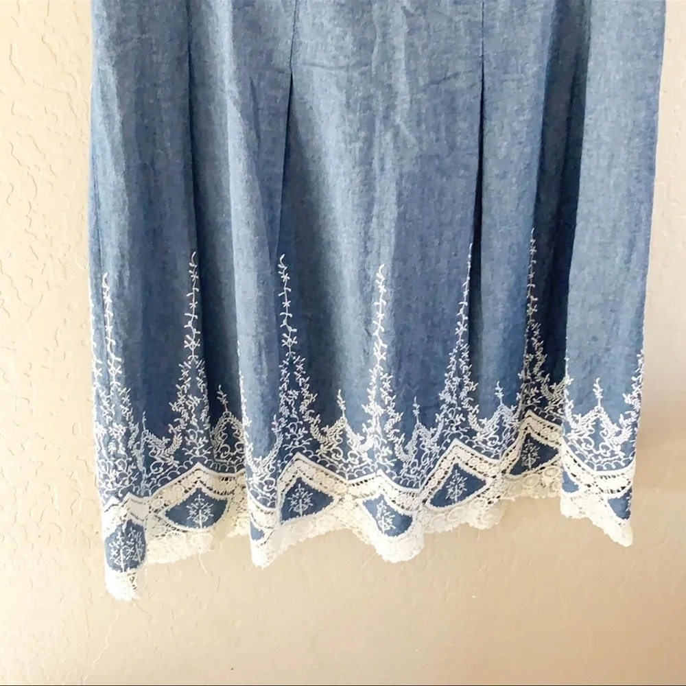 🌿Final Sale‎ Westport 1962 Lace Trim Blue Dress